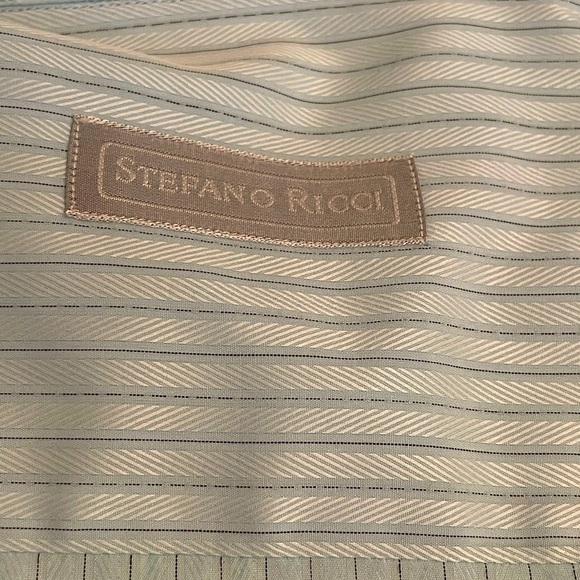 Stefano Ricci Men's Cotton Tonal Stripe Dress Shirt - Picture 5 of 6